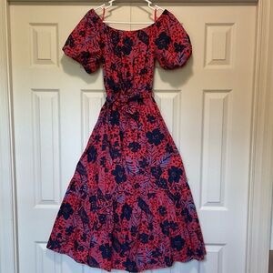 Lilly Pulitzer Off-Shoulder Maxi Dress, Night Heron Pattern